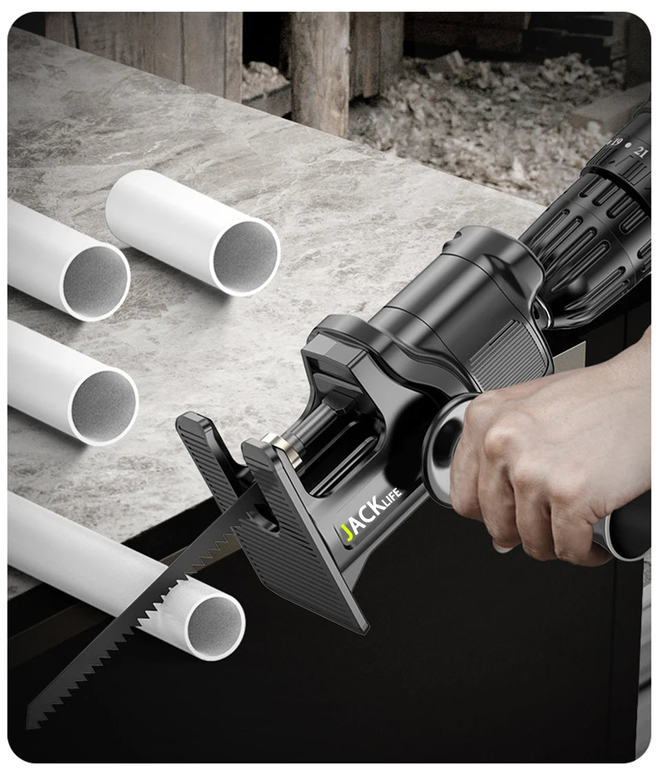 Adaptador Convertidor de Taladro a Sierra de Sable Eléctrica | Multifuncional Corte Madera | Compatible Todos los Taladros