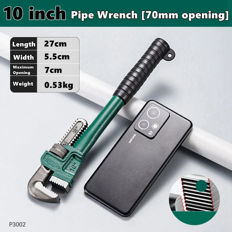 Llave de Tubo Recta de Acero al Carbono NIUXIANG – Ajustable 10", 12", 14" y 18" para Fontanería e Industria