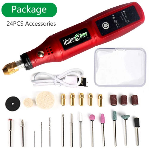USB Cordless Mini Rotary Tool - 24 Accessories