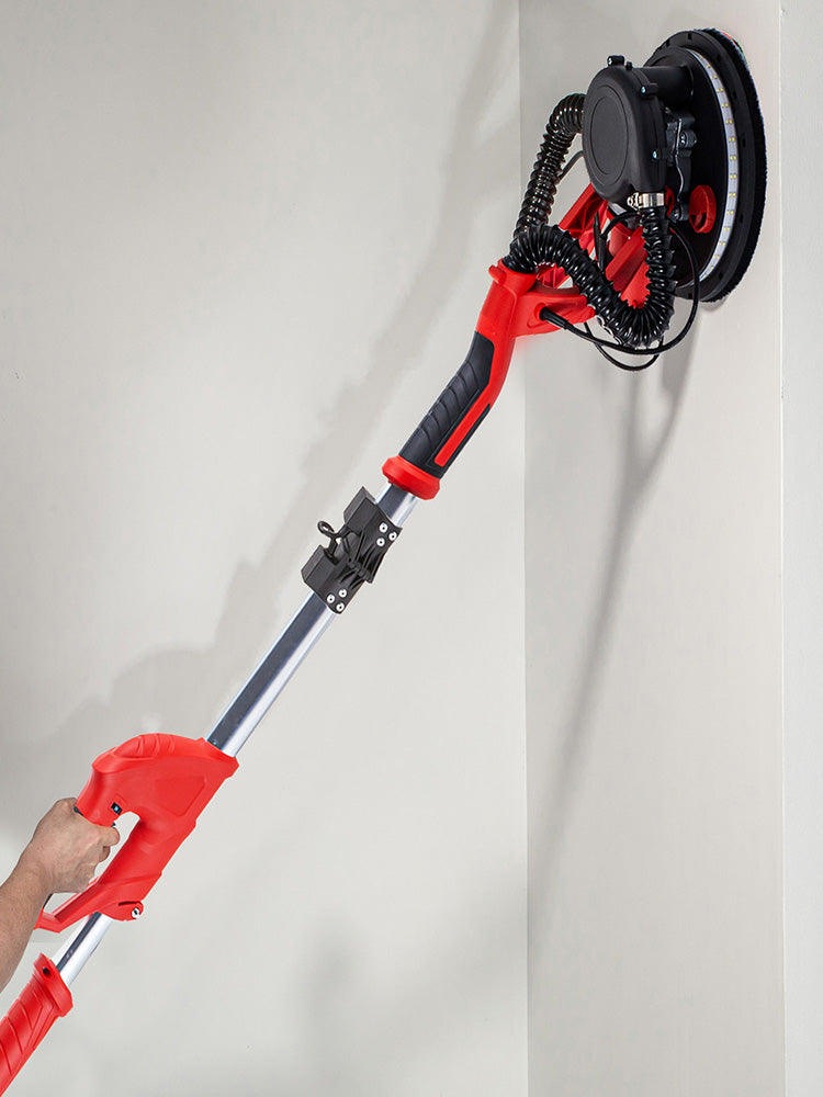 Lijadora Eléctrica de Pared y Techo 850W | Velocidad Variable 800-1750 RPM | Mango Telescópico | Luz LED | Bolsa de Polvo