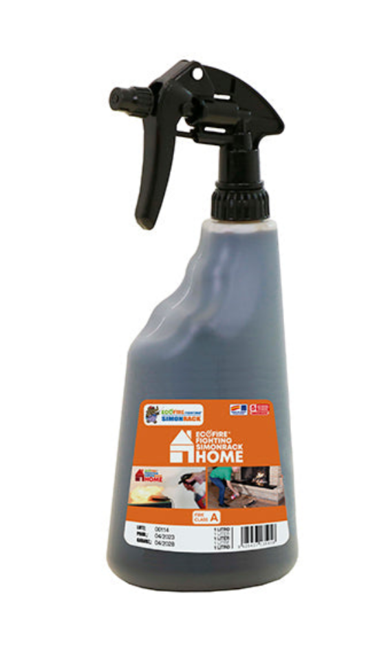 Extintor Ecofire aplicando fluido extintor sobre una batería de ion-litio